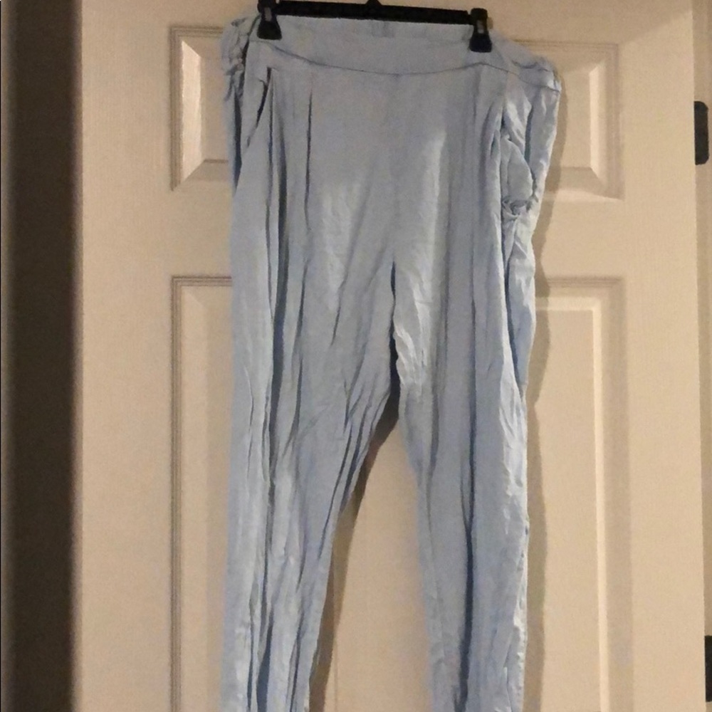 Blue flowy pants